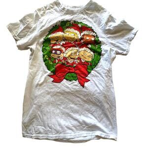 Nickelodeon Rugrats Squad Cast Retro Christmas 100% Cotton Adult T-Shirt Small